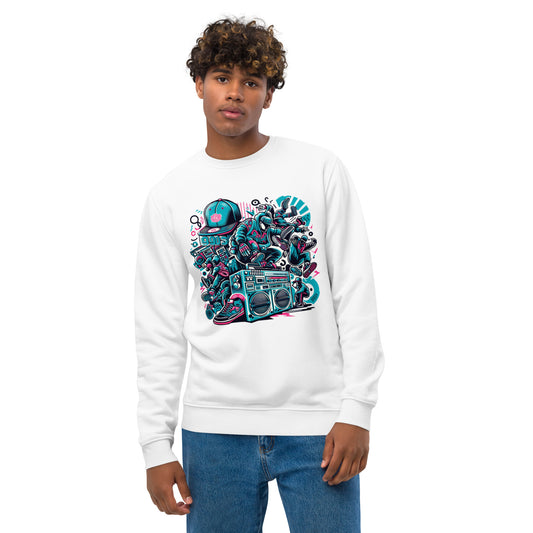 PE003.1 - Unisex Bio-Pullover - Sweater - Sweatshirt - Graffiti Street Style 1 - türkis logo