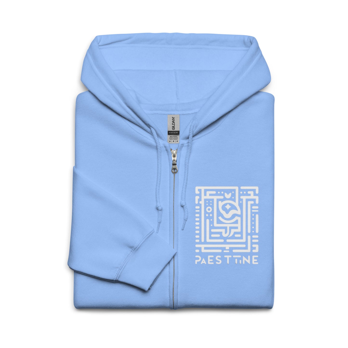 FE041.4 - Unisex Heavy-Blend Zip Hoodie - Free Palestine 3 - white logo